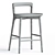 Sleek Black Metal Stool 3D model small image 4