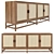 Indonesian Light Wood Rattan Sideboard 3D model small image 1