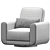 Extra-Wide Swivel Glider Sofa 3D model small image 3