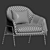 Luxurious Ivory Velvet Armchair 3D model small image 4