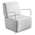 Plush Gamer Armchair - White 3D model small image 2