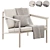 Contemporary Halifax Armchair with Plush Accessories 3D model small image 1