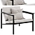 Contemporary Halifax Armchair with Plush Accessories 3D model small image 3