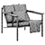Contemporary Halifax Armchair with Plush Accessories 3D model small image 5