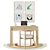 Kid's Wood Desk & Chair: Gemini and White Horse 3D model small image 1