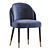 Luxury Velvet Upholstered Wood Chair 3D model small image 3