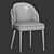 Luxury Velvet Upholstered Wood Chair 3D model small image 7