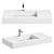 Modern Matte White Stone Sink 3D model small image 1