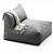 Modern Fabric Garden Armchair Design 3D model small image 4