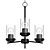 Elegant Black Three-Light Chandelier 3D model small image 1