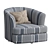 Modern Swivel Barrel Armchair, Greyson 3D model small image 1