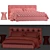 RH Fabric Framed Panel Bed 3D model small image 4