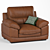 Golden Brown Leather Armchair 2020 3D model small image 1