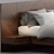 Modern Walnut Queen Bed Set 3D model small image 11