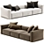 Sleek Contemporary Poliform Shangai Sofa 3D model small image 1