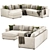 Contemporary Light 5-Seater Sectional Sofa 3D model small image 2