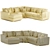 Contemporary Light 5-Seater Sectional Sofa 3D model small image 3