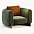 French Design Minuit Armchair Beauty 3D model small image 4