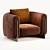 French Design Minuit Armchair Beauty 3D model small image 5