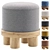Modern Scandinavian Grey Pouffe 3D model small image 1