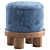 Modern Scandinavian Grey Pouffe 3D model small image 3