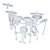 Dynamic Electronic Drum Kit MPS-850 3D model small image 7