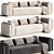 Contemporary Portuguese Sofa with Customizable Fabric 3D model small image 1