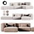 Modern Leather Sectional Sofa: Clara 3D model small image 2