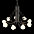 Geometric Glass Shade Black Chandelier 3D model small image 2