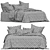 Alaska Cream Quilted Bedding Set 3D model small image 4