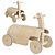 Aiden Ride-on Car Natural Wood 3D model small image 1