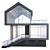 Glass Barnhouse Chalet Kit 3D model small image 3