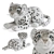 Snow Leopard Plush Toy 3D model small image 1