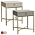 Luxury Skata Leather Bedside Tables 3D model small image 1