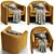 Pollman Velvet Barrel Chair Set 3D model small image 4