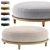 Milk White Scandi Pouffe 4 3D model small image 1