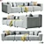  modern 3-seater outdoor sofa 3D model small image 1