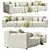  modern 3-seater outdoor sofa 3D model small image 2