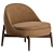 Elegant Sendai Wood Armchair by Minotti 3D model small image 2