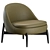 Elegant Sendai Wood Armchair by Minotti 3D model small image 3