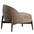 Elegant Sendai Wood Armchair by Minotti 3D model small image 6