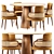 Modern Dining Set with Chairs 3D model small image 1