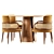 Modern Dining Set with Chairs 3D model small image 3