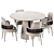 Modern Dining Set with Chairs 3D model small image 4