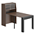 Sleek Extendable Dining Table with Storage 3D model small image 1