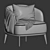 Elegant Megan Armchair with Pillow 3D model small image 4