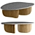 Modern Wood and Marble Coffee Table 3D model small image 4