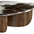 Modern Wood and Marble Coffee Table 3D model small image 3