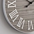 Grey Roman Numeral Wall Clock 3D model small image 2