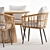 Modern Dining Set Furniture Ensemble 3D model small image 3